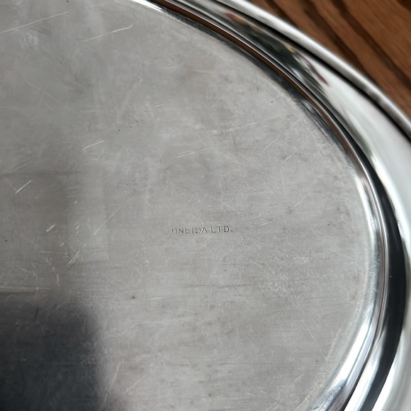 Vintage Oneida 1950s Silver Plated Oval Dinner Bread Tray 50s, 13” - Picture 5 of 7